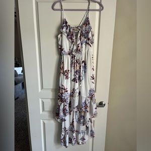 Fun summery high low dress with multicolored flowers